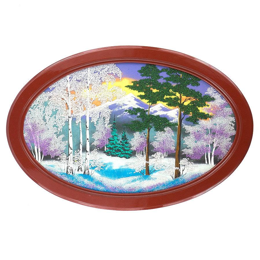 Панно овальное "Зима" 60х40 см фото 1 — 