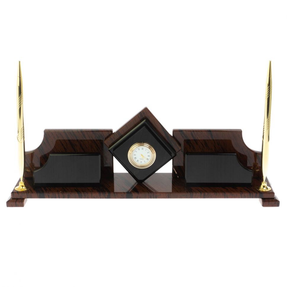 Настольный набор "Ромб" из обсидиана фото 1 — 