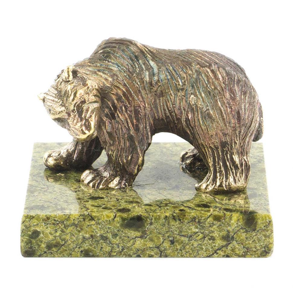 Статуэтка из бронзы и змеевика "Медведица" фото 1 — 