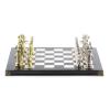 Настольные шахматы "Древний Рим" доска из камня 44х44 см фигуры металлические фото 3 — 