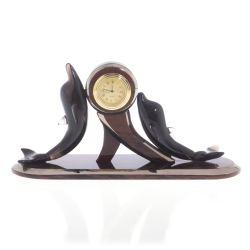 Часы &quot;Пара дельфинов&quot; камень обсидиан — 