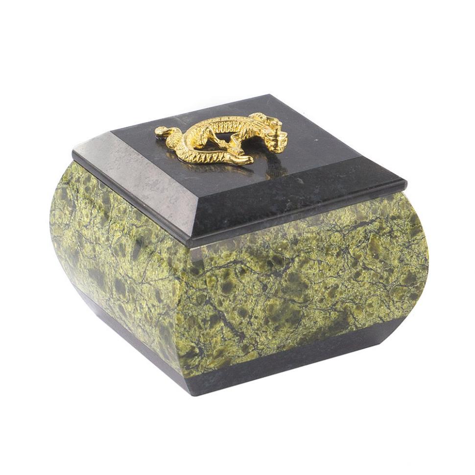 Шкатулка для украшений змеевик 7х7х7 см фото 1 — 