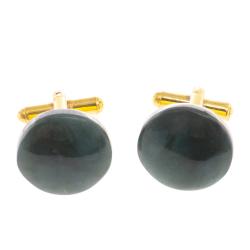 Запонки камень офит круглые — 