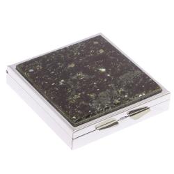 Таблетница на 4 отделения камень мусковит цвет серебро — 