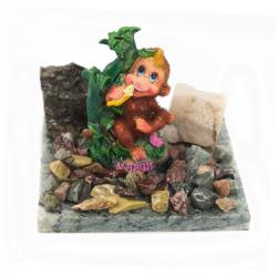 Сувенир &quot;Обезьянка с бананом №4&quot; змеевик — 