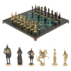 Шахматы подарочные &quot;Русские&quot; доска 40х40 см шабровский змеевик — 