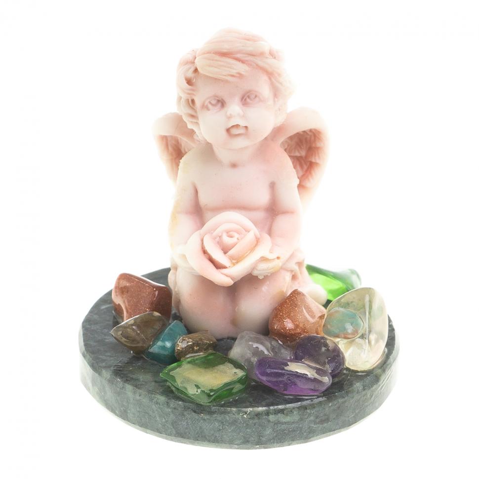 Сувенир из мрамолита "Ангел с розой" фото 1 — 