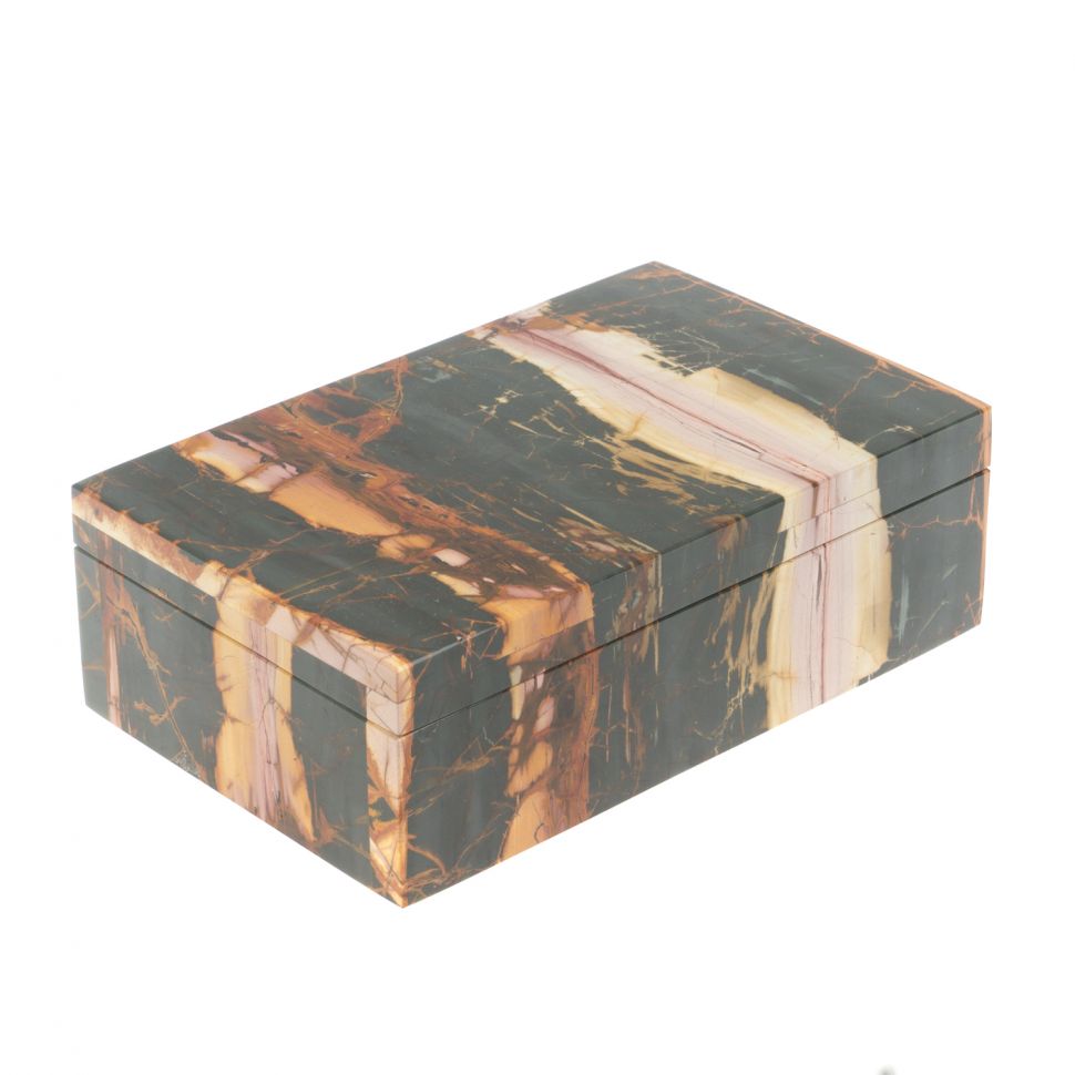 Шкатулка из яшмы 15,5х11х6 см фото 1 — 