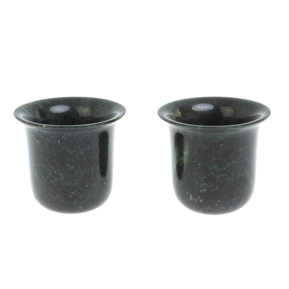 Кофейная пара из шабровского змеевика 7х7х6,5 см фото 1 — 