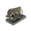 Бронзовая фигурка "Бык" на подставке из камня змеевик фото 2 — 