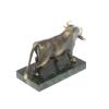 Бронзовая фигурка "Бык" на подставке из камня змеевик фото 3 — 