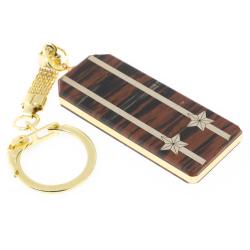 Брелок погон &quot;Подполковник&quot; камень обсидиан — 