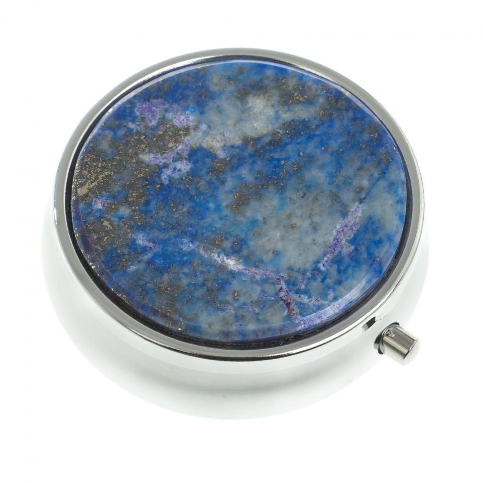 Таблетница на 3 отсека лазурит афганский цвет серебро фото 1 — 