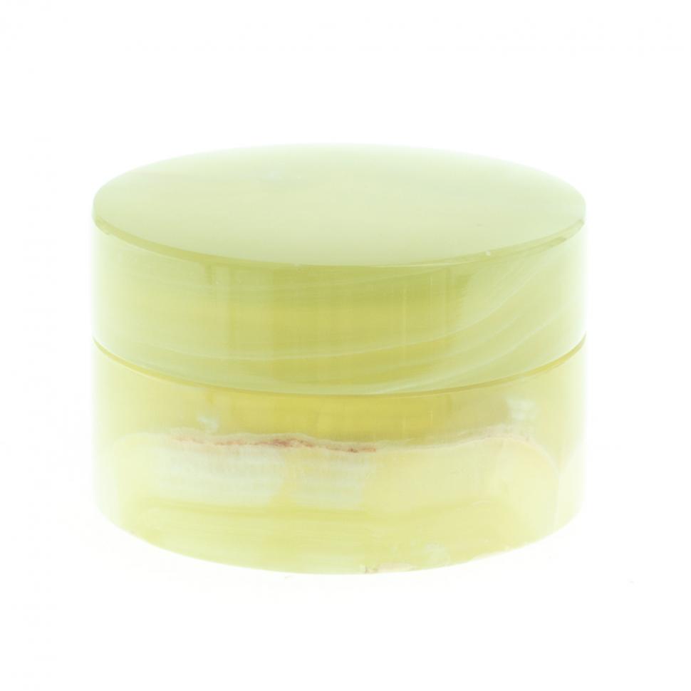 Шкатулка "Пудреница" из зеленого оникса 7,5х7,5х4,5 см (3) фото 1 — 