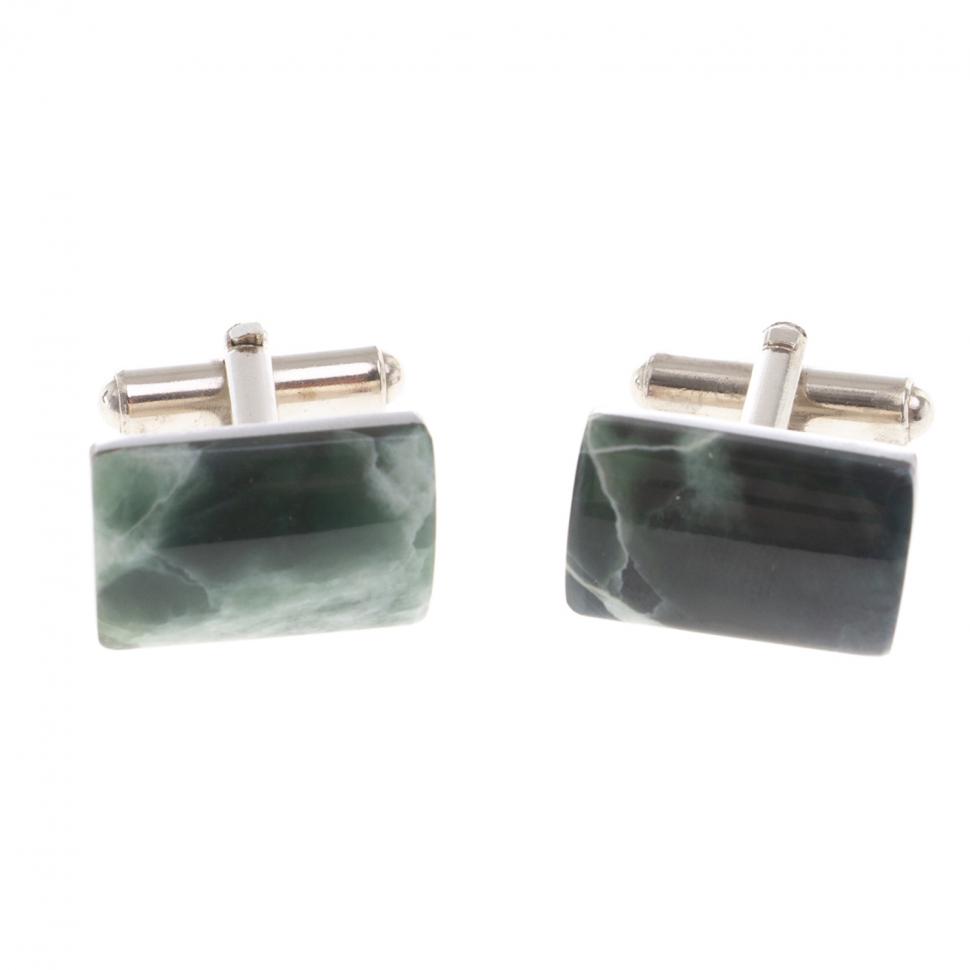 Запонки камень офит прямоугольные фото 1 — 