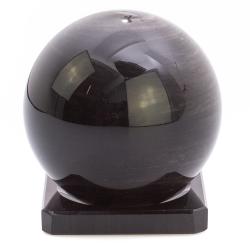 Шар из серого обсидиана 11 см на подставке — 