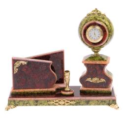 Настольный прибор &quot;Компакт&quot; мрамор, змеевик — 