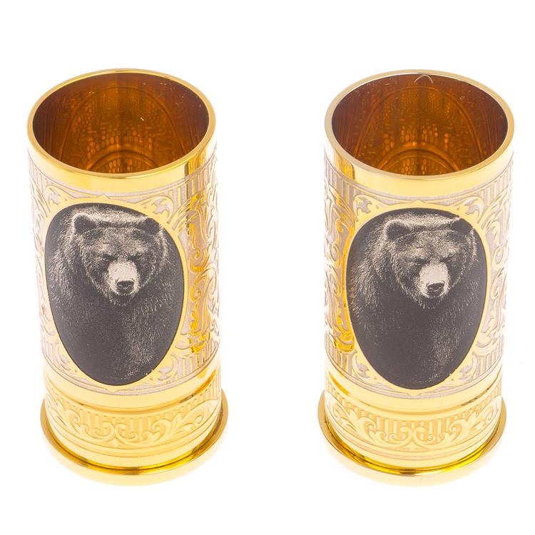 Набор из двух стопок "Медведь" 40 мл Златоуст фото 1 — 
