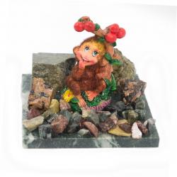 Сувенир &quot;Обезьянка под деревом &quot;Успехов&quot; №4&quot; змеевик — 