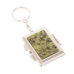 Складное зеркало брелок из змеевика прямоугольное — 