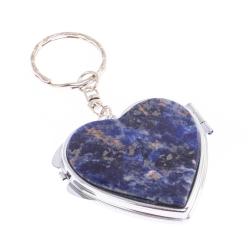 Складное зеркало брелок из содалита Сердце — 