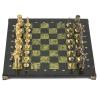 Шахматы подарочные "Камелот" из бронзы и змеевика 40х40 см фото 2 — 