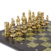 Шахматы подарочные "Камелот" из бронзы и змеевика 40х40 см фото 3 — 