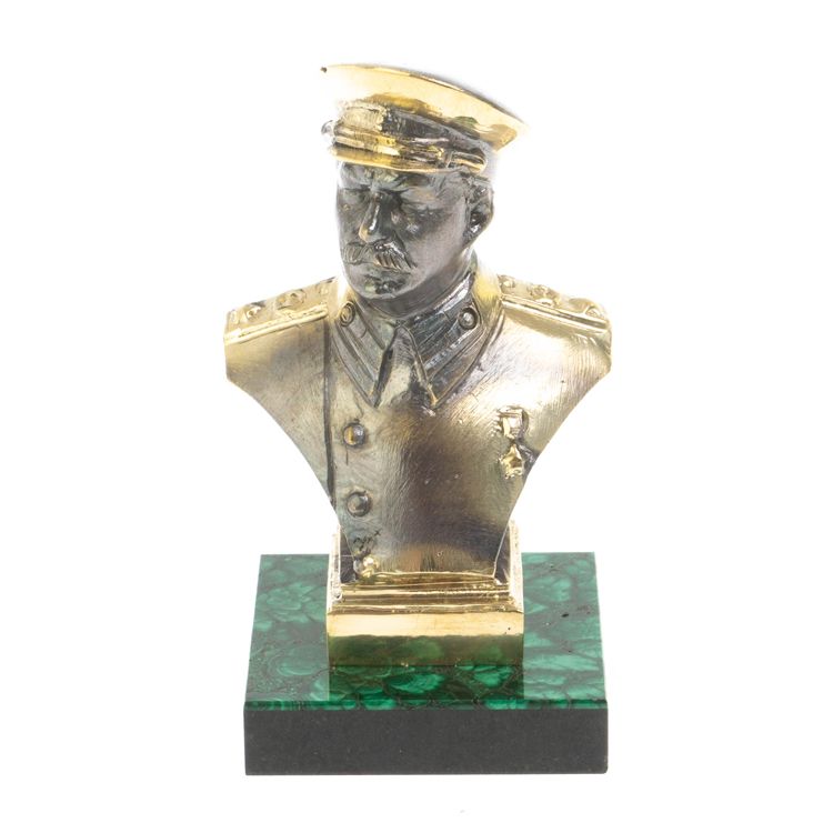 Статуэтка "Сталин" из бронзы и малахита фото 1 — 
