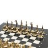 Шахматы "Итальянская война" фигуры бронза доска 28х28 см из мрамора фото 3 — 