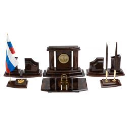 Настольный набор из коричневого обсидиана — 