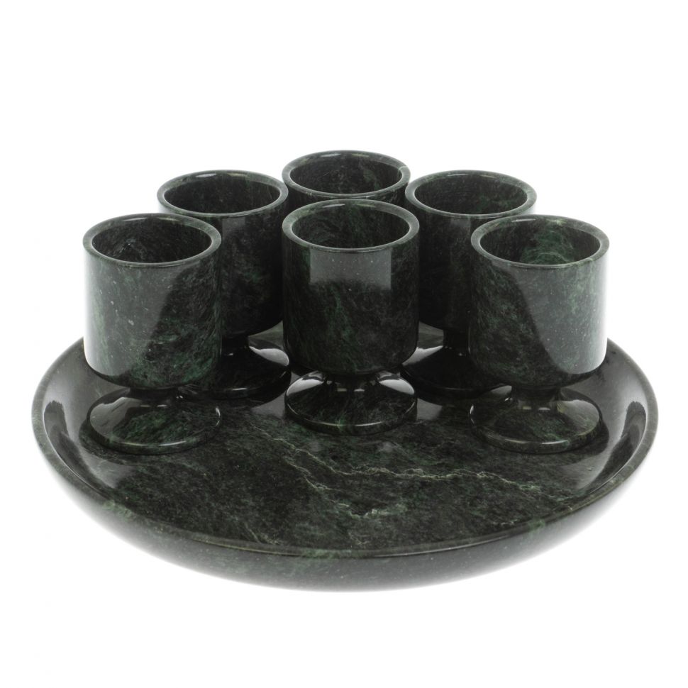 Водочный набор из змеевика на 6 персон фото 1 — 