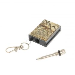 Брелок огниво &quot;Вечная спичка&quot; с накладкой из камня пегматит серый 2,8х1,3х5 см — 