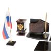 Настольный набор с гербом и флагом России камень креноид змеевик фото 4 — 