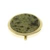 Зеркальце с кнопкой карманное камень змеевик цвет золото фото 4 — 