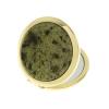 Зеркальце с кнопкой карманное камень змеевик цвет золото фото 2 — 