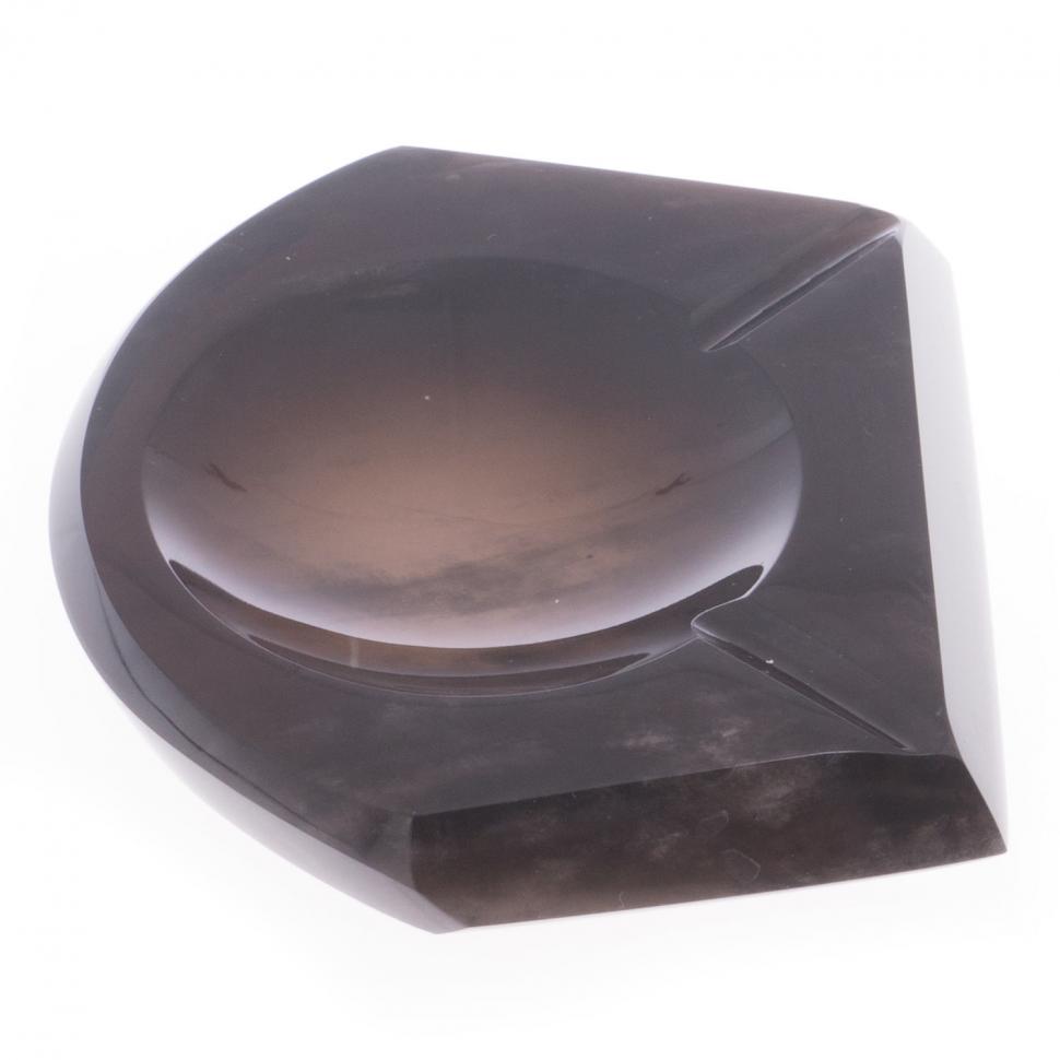 Пепельница из черного обсидиана закругленная 14х11,5х2 см фото 1 — 