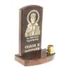 Икона с подсвечником "Св. Николай Чудотворец" камень обсидиан фото 2 — 