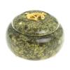 Шкатулка круглая с ящерицей камень змеевик 8х8х6,5 см фото 3 — 
