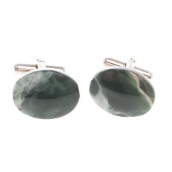 Запонки камень офит овальные — 