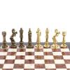 Шахматы "Ренессанс" доска 36х36 см мрамор, лемезит фигуры цвет бронза-золото фото 5 — 