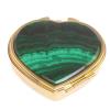 Таблетница "Сердце" на 3 отделения малахит цвет золото фото 1 — 