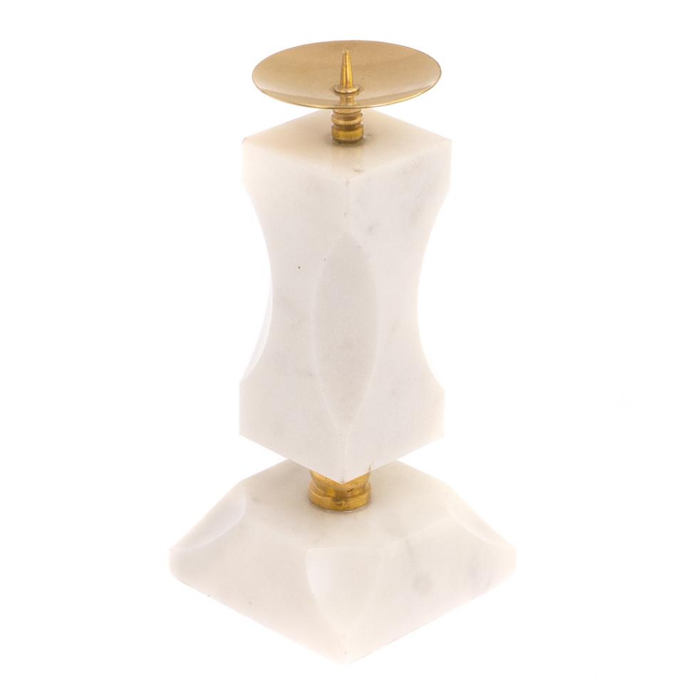 Подсвечник фигурный из белого мрамора фото 1 — 