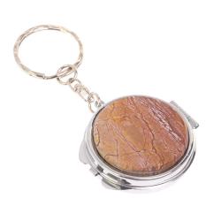 Складное зеркало брелок из яшмы круглое — 