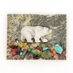 Магнит &quot;Мишка идет малый&quot; змеевик — 