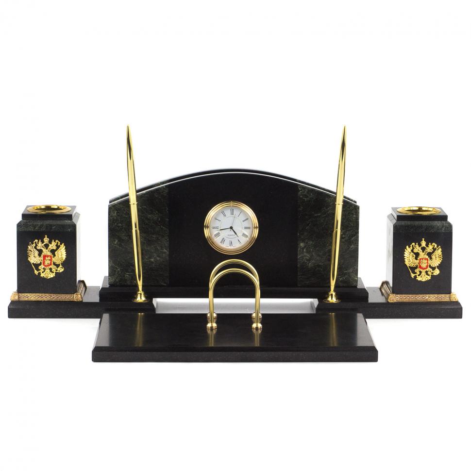 Настольный набор из змеевика "Гербовый" фото 1 — 