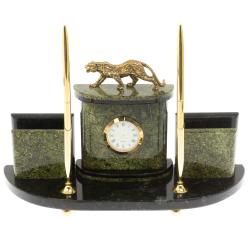 Письменный прибор &quot;Гепард&quot; из змеевика — 