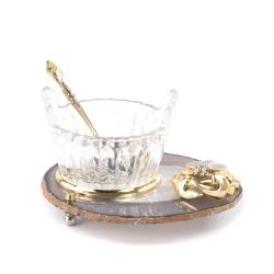 Подарочная икорница &quot;Краб&quot; на агате Златоуст — 