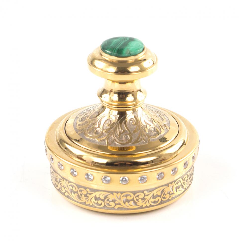 Оснастка для печати "Герб России" камень малахит Златоуст фото 1 — 