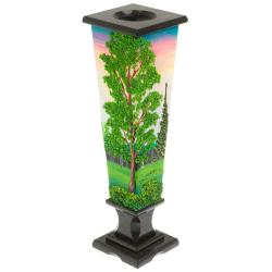 Ваза &quot;Лето&quot; черный змеевик каменная крошка 12х12х34 см — 