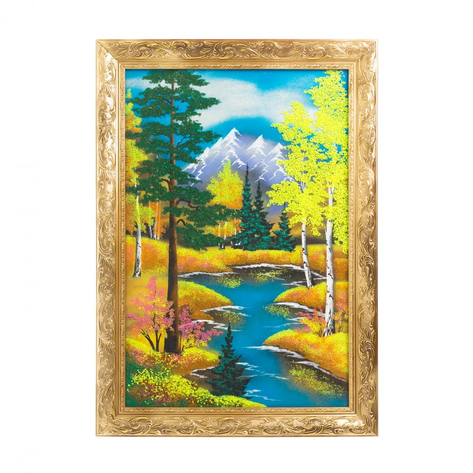 Картина из каменной крошки "Осень" багет 49х69 см фото 1 — 